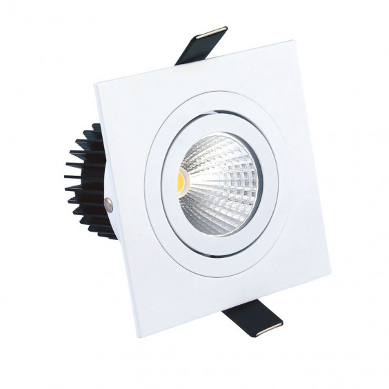 Spot Encastrable Orientable LED COB 9W Carré Blanc