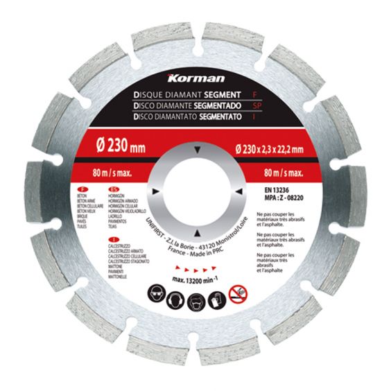 Disque diamant segment 230mm