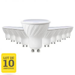 Lot de 10 Ampoules LED GU10 7W blanc chaud variable CREALYS