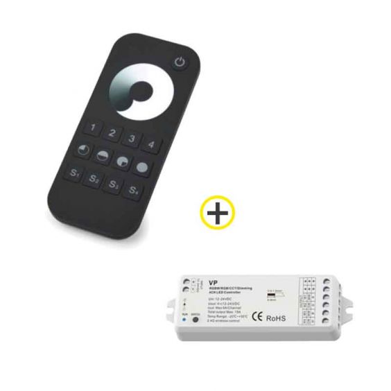 Pack Télécommande 4 zones + Contrôleur pour Ruban LED Monochrome