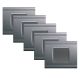 Lot de 5 Interrupteurs Poussoirs Gris Anthracite Complets NORVIKA