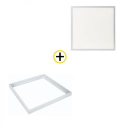 PAck Dalle LED Recouvrable 600x600mm + Cadre Pour Pose en Saillie