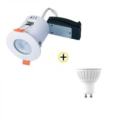 Pack Spot encastré fixe RT2012 10W + Ampoule LED GU10 5W blanc chaud