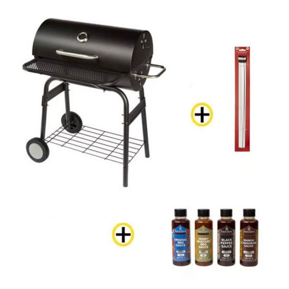 Pack Barbecue Charbon 40x70 cm, Pics à Brochettes, Ustensiles et Sauces ROSTER